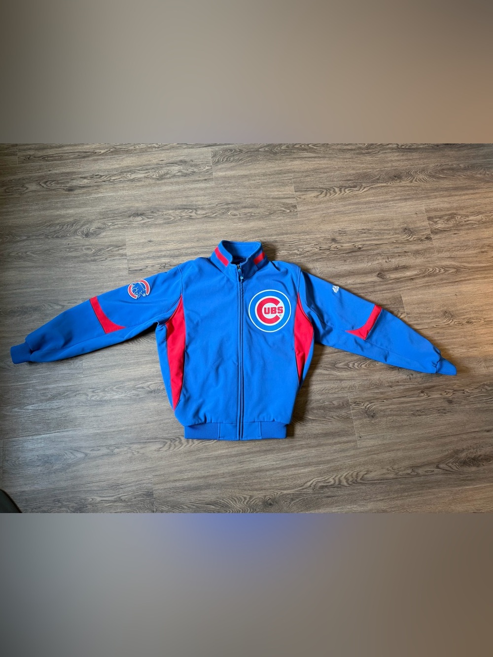 Chicago Cubs Therma Base Fleece Lined Jacket Mens Medium Authentic Majestic